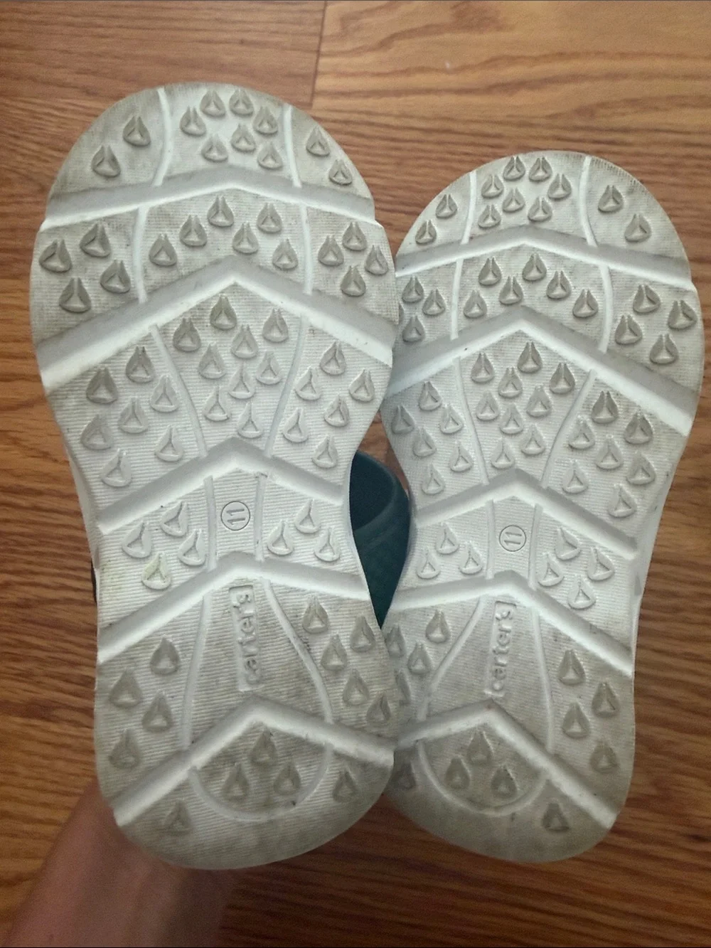 Carter's Dark Green Kids Sandals with Bright Lime Footbed